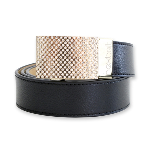 Nexbelt Gem Series Black/Gold Rhinestone - Picture 1 of 14